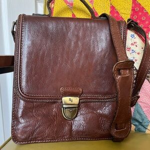 Vintage Leather Satchel in Brown